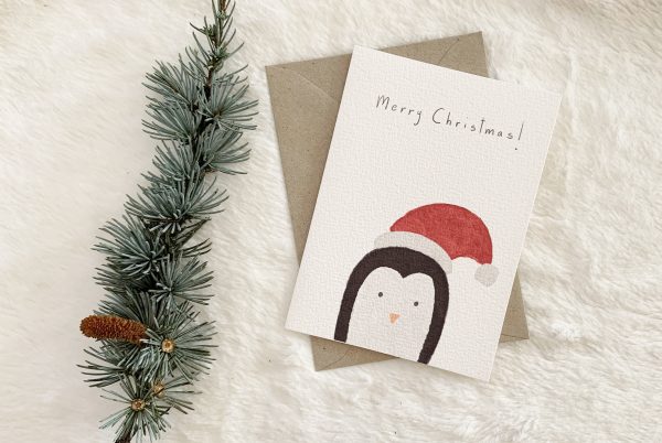 Christmas card pinguino